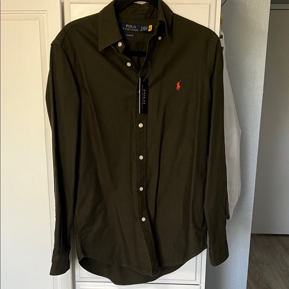 Polo by Ralph Lauren Men's Dark Green Button-Down Shirt